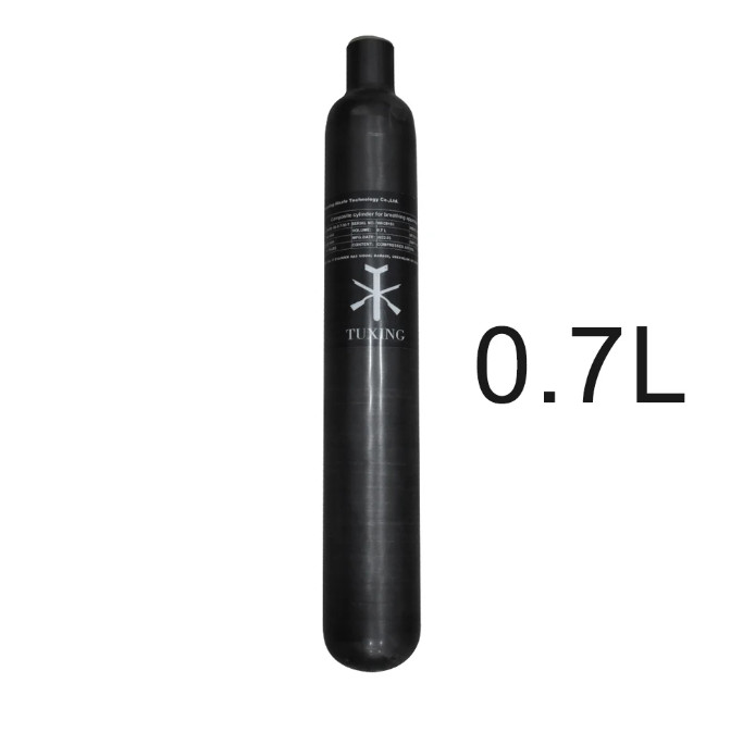 0.7L 700cc Carbon Fiber Cylinder HPA Air Bottle Scuba Diving Tank 4500PSI 300BAR