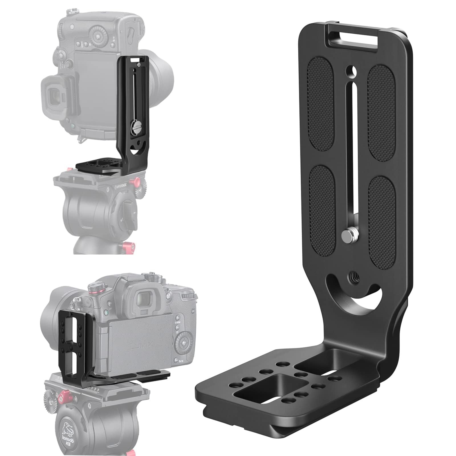DSLR Camera L Bracket Vertical Horizontal Switching Tripod Quick Black