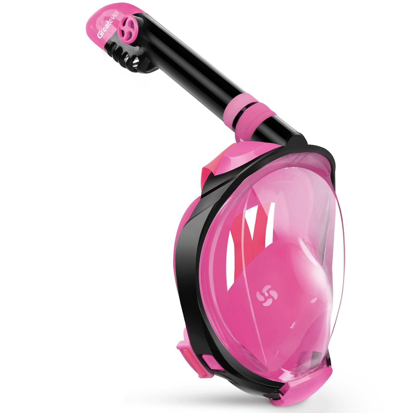Greatever G2 Full Face Snorkel Mask with Latest Dry Top Small-Medium, Pink