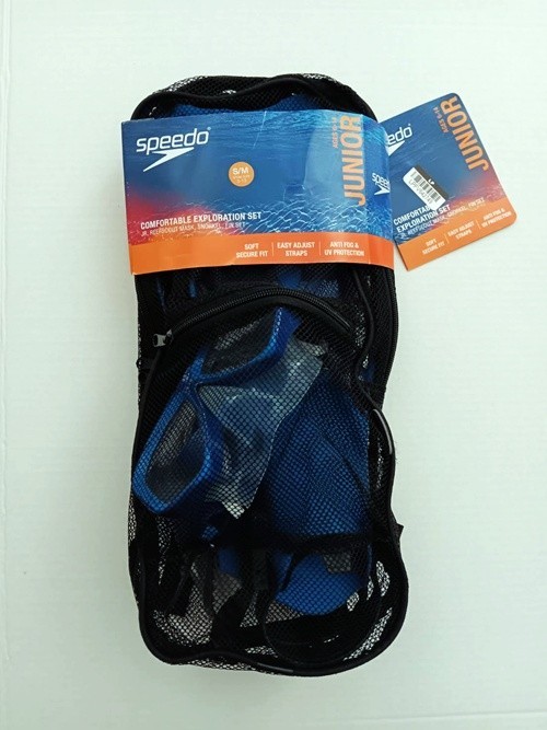NWT Speedo Dive Junior Exploration Set S/M Jr Reefscout Mask Snorkel Fin Set