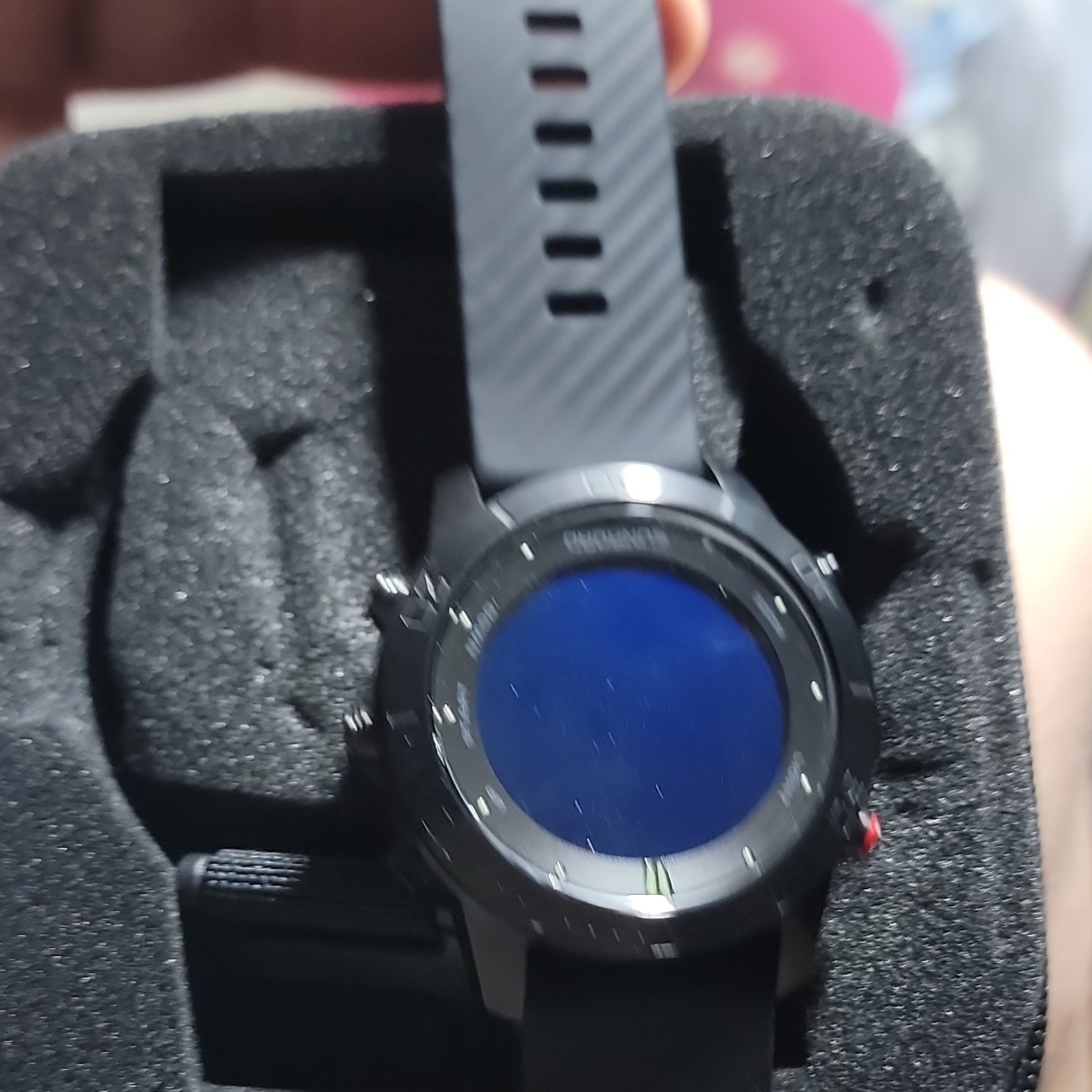 SUNROAD FR801 Smart Watch 51mm Black Metal Case, Black Silicone Band, Bluetooth