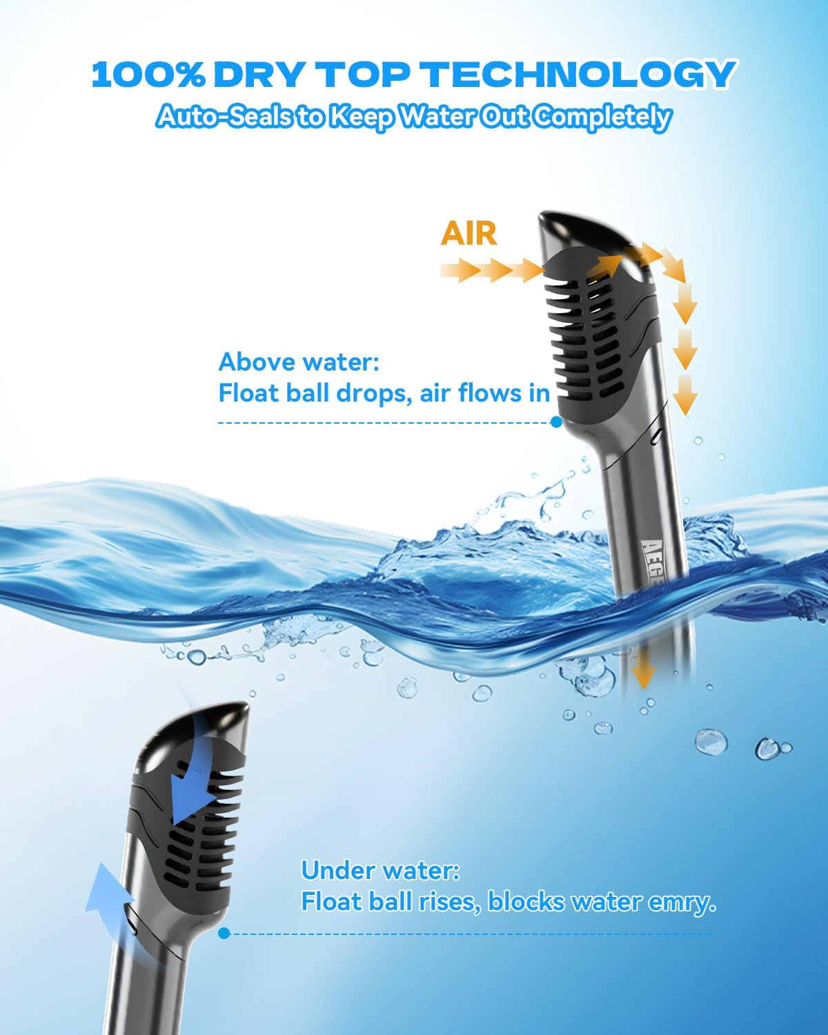 Diving Dry Snorkel for Adult & Youth – Snorkeling Gear with Top Dry Valve for Sn