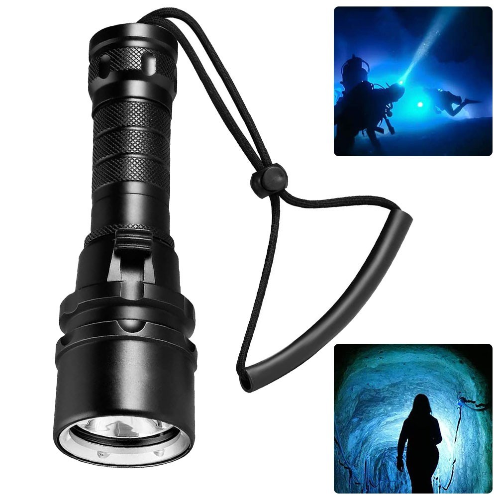Diving Flashlight Torch L2 LED Light Waterproof 50M Deep Underwater Lamp ABS