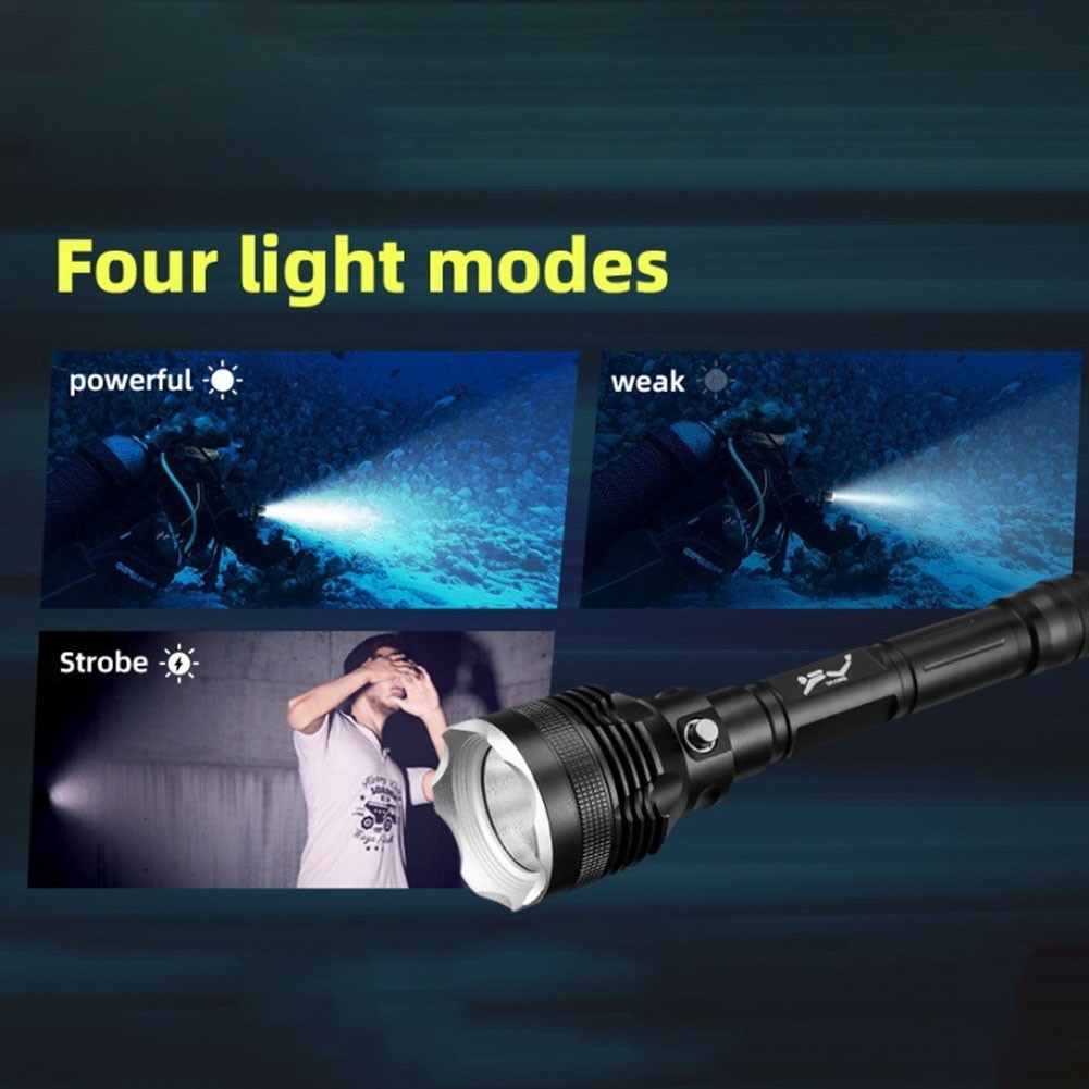 White Light Flashlight Sporting Goods Diving Flashlight Long Life