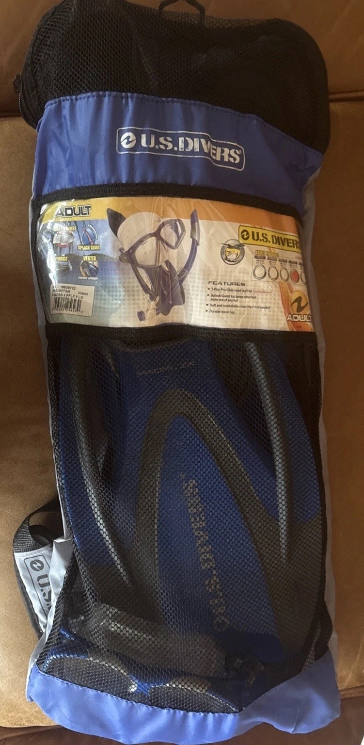 U.S. Divers 256985 Cozumel Seabreeze Adult Large Snorkeling Combo Set – Blue