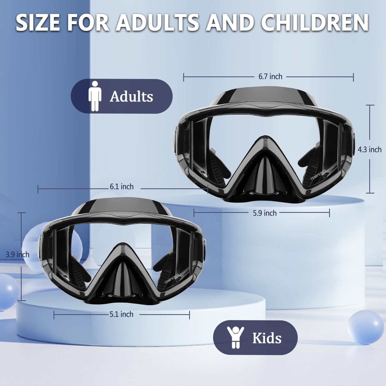 Reinforced Single Lens Diving Mask with Adjustable Strap for Snorkeling Fun