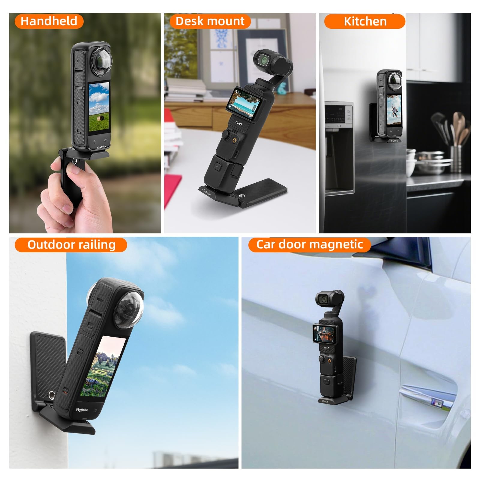 Magnetic Mount for Insta360 X5 X4, L magnetic mount stand insta360, Black