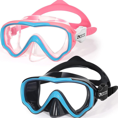 Water Space Kids Swimming Goggles Swim Mask with Pink & Blue (2 pack)