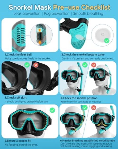 Snorkeling mask Adults A1-Black + BlackGreen