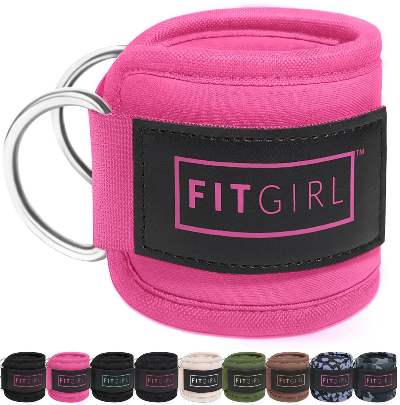 FITGIRL – Ankle Strap (Pair) for Cable Machines Pair (2-Pack), Pink –
