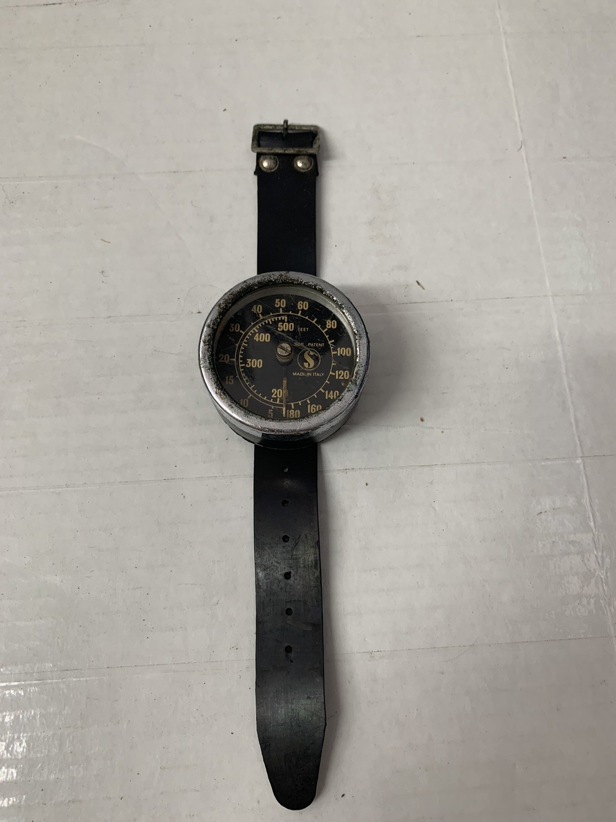 Vintage Scubapro Diver’s Wrist Depth Gauge 500 Feet Made in Italy SOS *Untested*