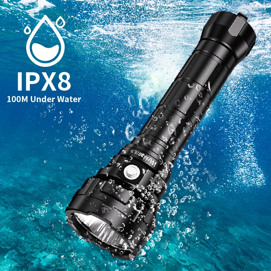 Wurkkos DL70 Diving Flashlight 13000 Lumens IPX8 26650 Underwater Torch