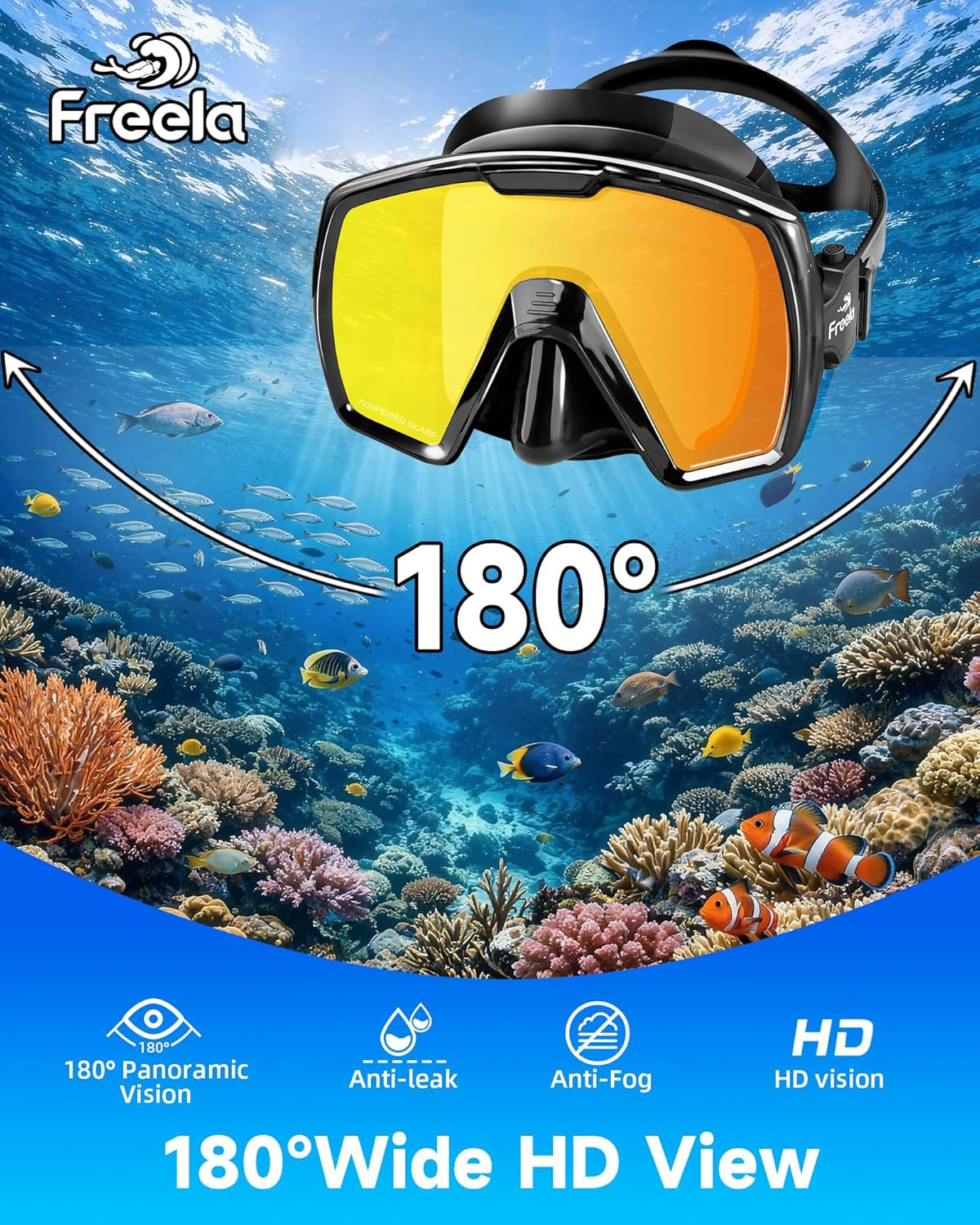 Adult Dry Snorkel Set Scuba Diving Mask with Nose Cover for Men Women Youth, Saf