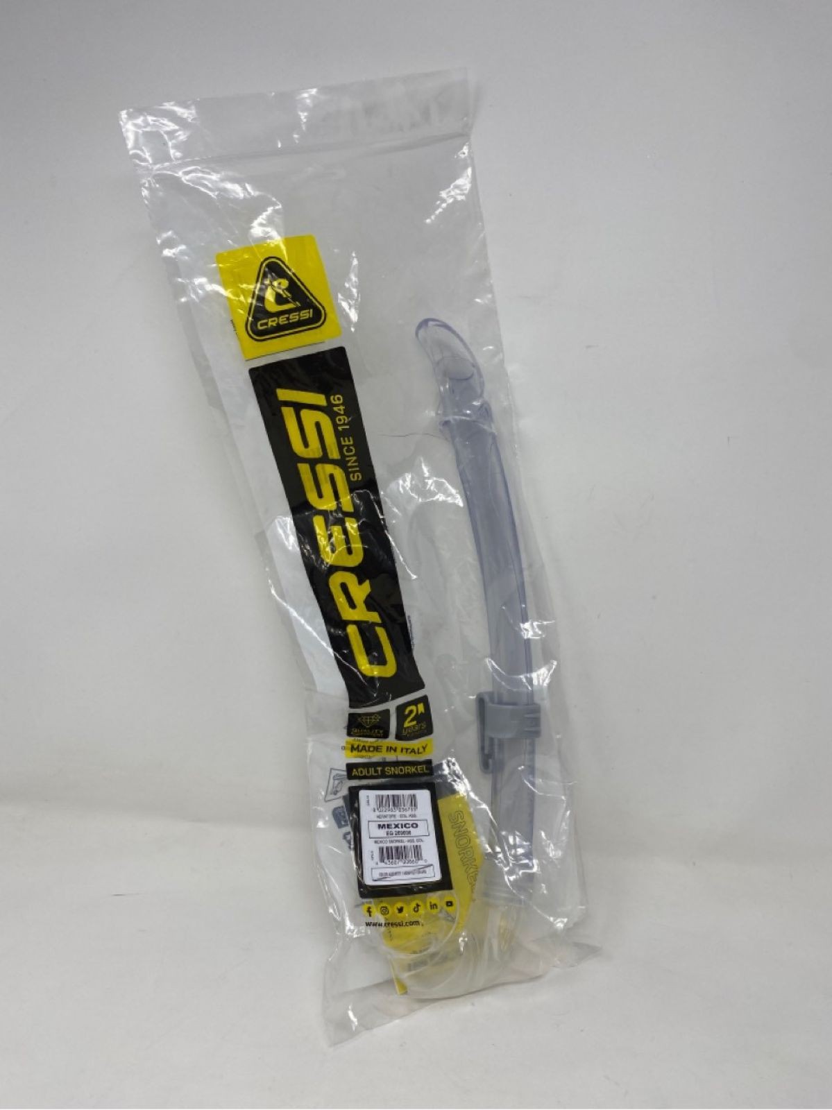 Cressi Alpha Ultra Dry Foldable Adult Snorkel 258150 New Blue Made in Italy