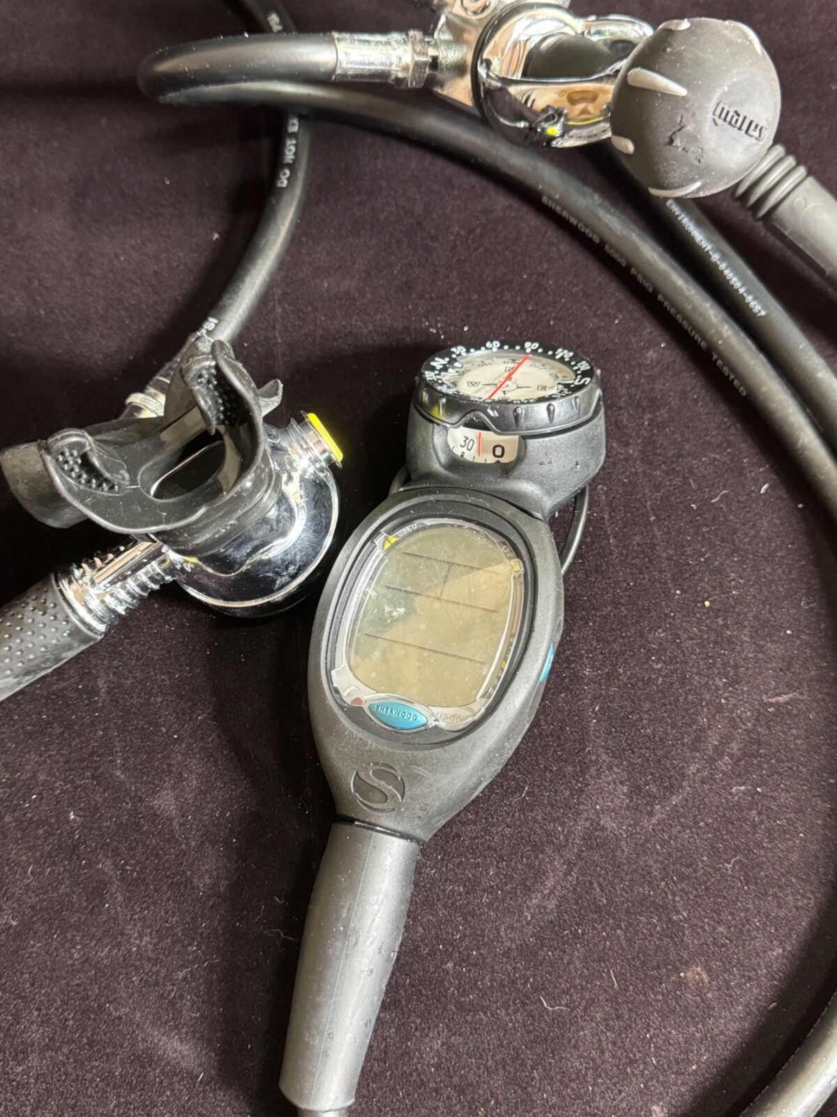 2x Mares Metal Proton MR42 w Sherwood Wisdom 2 Dive Computer Scuba Regulator Set
