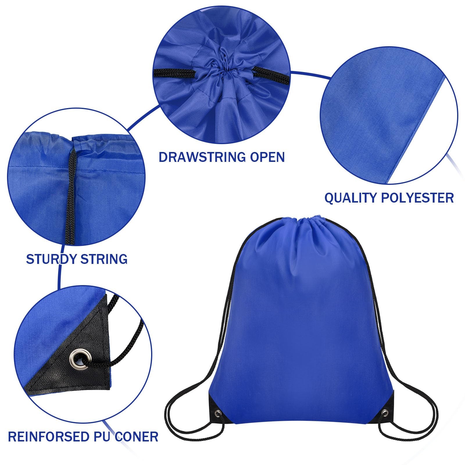 Grneric 150Pcs Drawstring Backpack Bulk Cinch Sackpack Multicolor