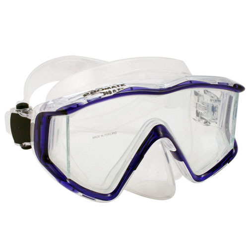 Promate Avanti TL Panoramic Tri-View Edgeless Scuba Dive Mask Snorkeling Gear