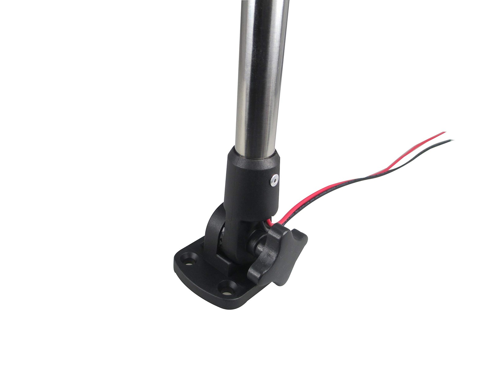 Pactrade Marine 12V Boat Yacht Fold Down Base (H=25″), Silver, Black