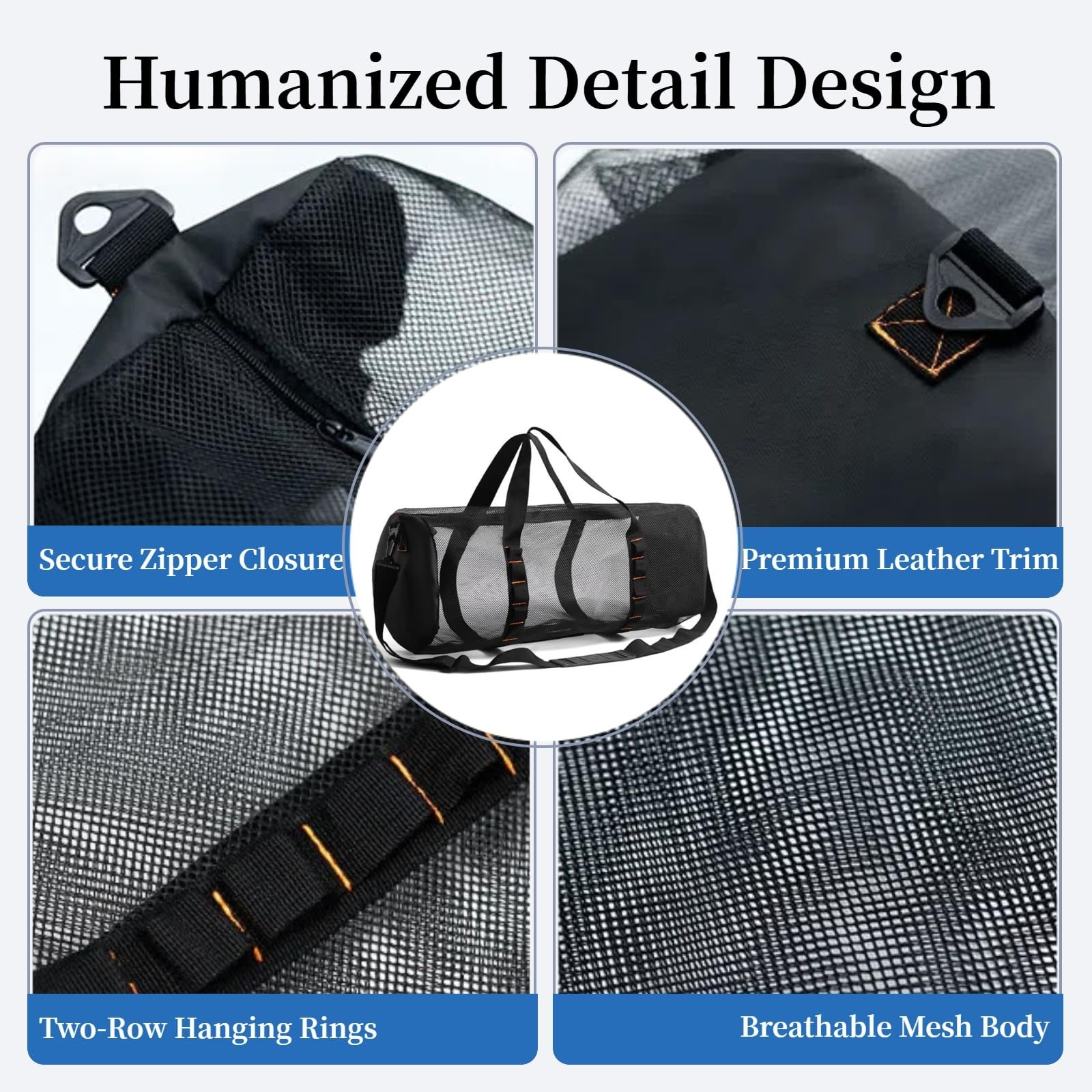Diving Scuba Surfing Snorkeling Dive Mesh Beach Bag Duffle Bags with Zipper a…