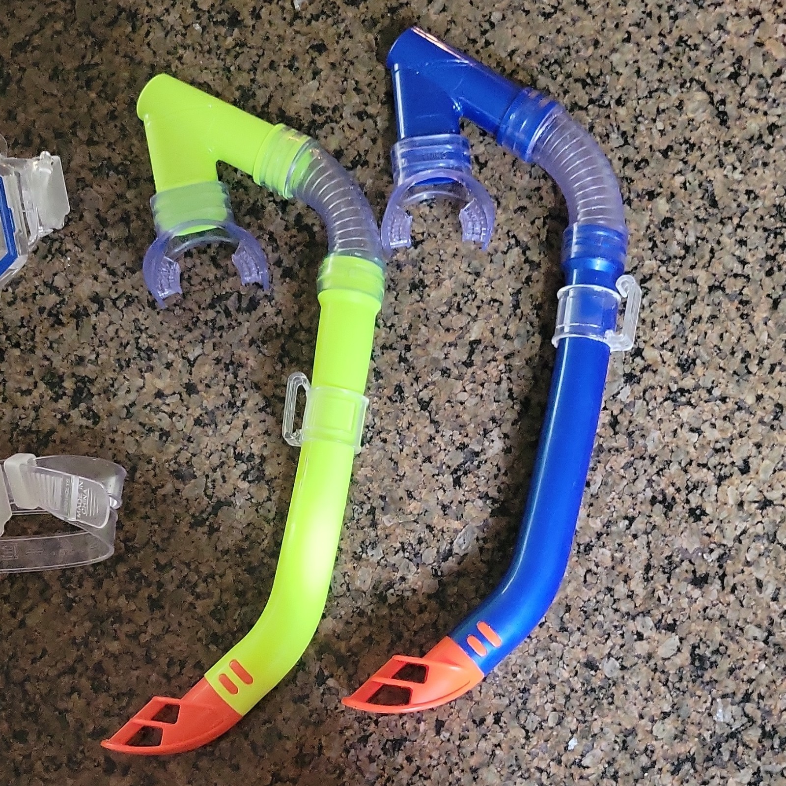Snorkel Set with Blue and Green Masks and Matching Snorkels