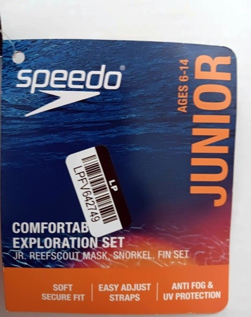 NWT Speedo Dive Junior Exploration Set S/M Jr Reefscout Mask Snorkel Fin Set