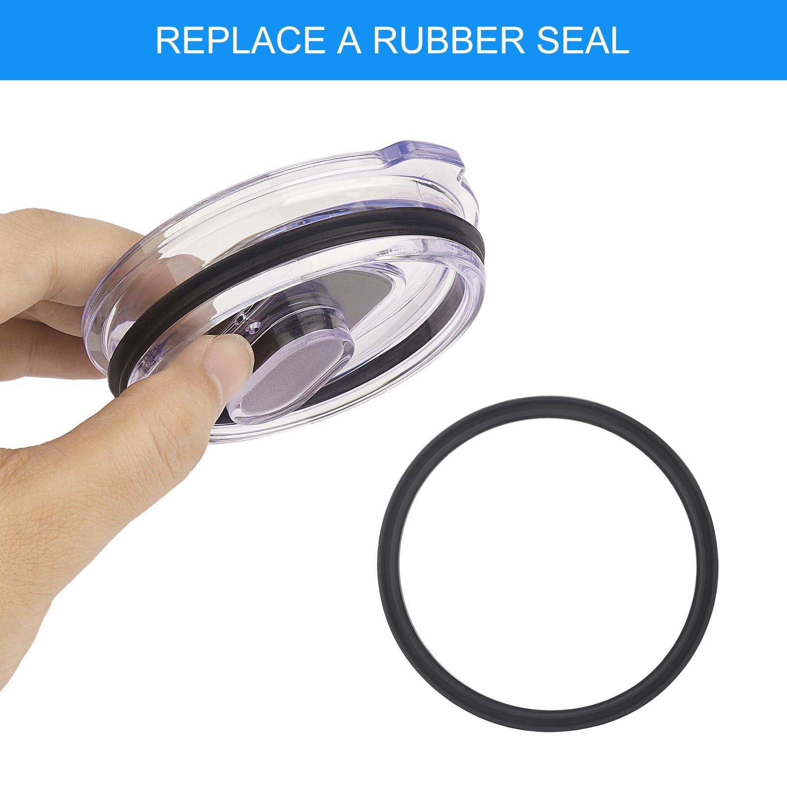 4 Pack Rubber Seal Replacement Compatible with Yeti 20 20oz, black