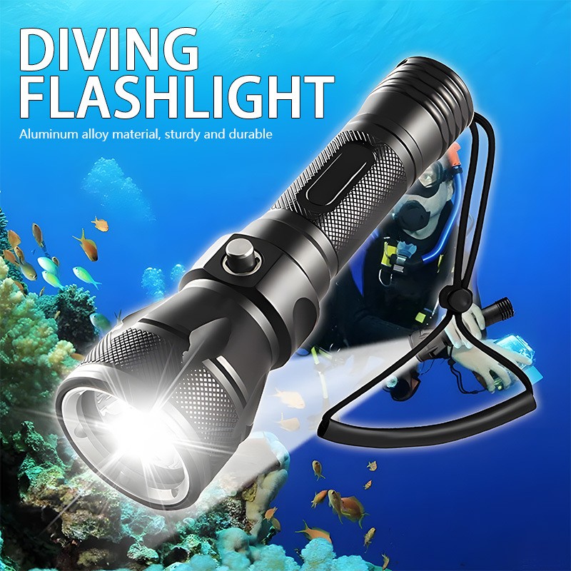 Diving LED Flashlight Bright Professional Handheld Light Underwater Lighting