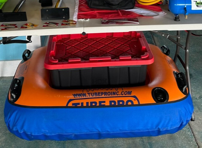 Hookah Diving Dive Float raft with protective bottom blue cover