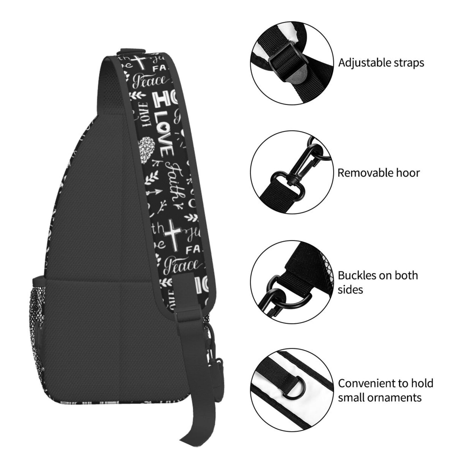 Christian Jesus Cross Crossbody Sling Bag One Size, 1