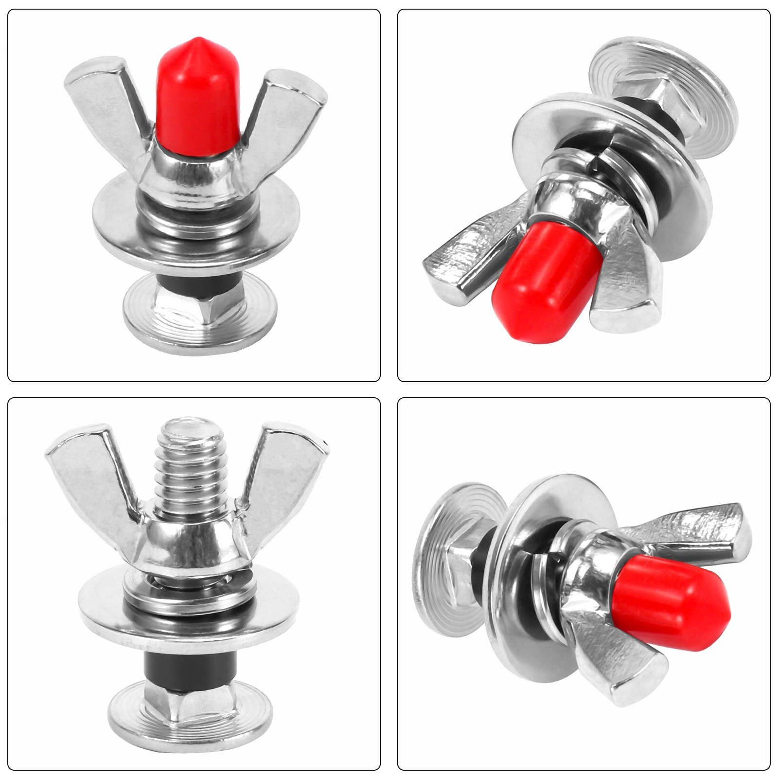 2Pcs 316 Stainless Steel Diving Screws Butterfly Backplate Nuts for8245