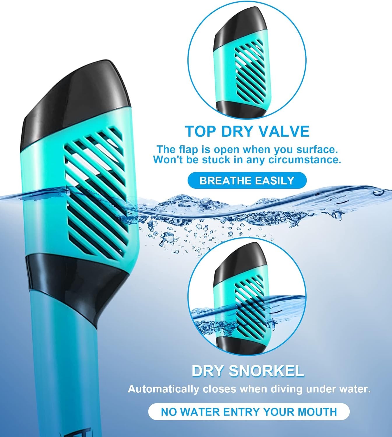 Aegend Snorkeling Gear for Adults Youth Kids, Snorkel Mask with Top Dry Valve –