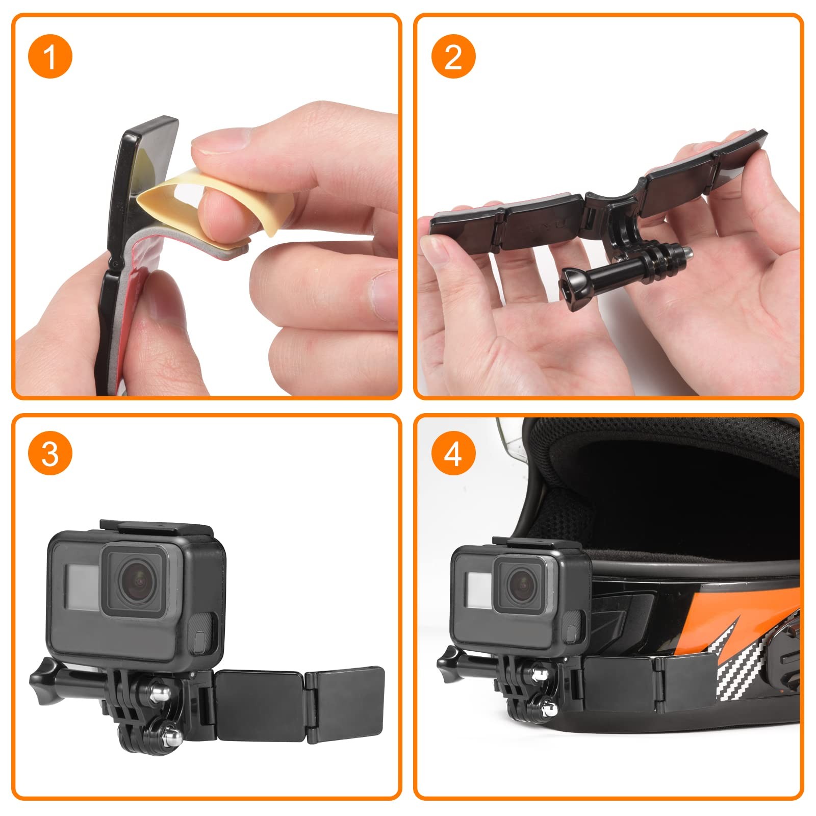 Lupholue Motorcycle Helmet Chin Mount Kits with Adhesive Curved Pads…
