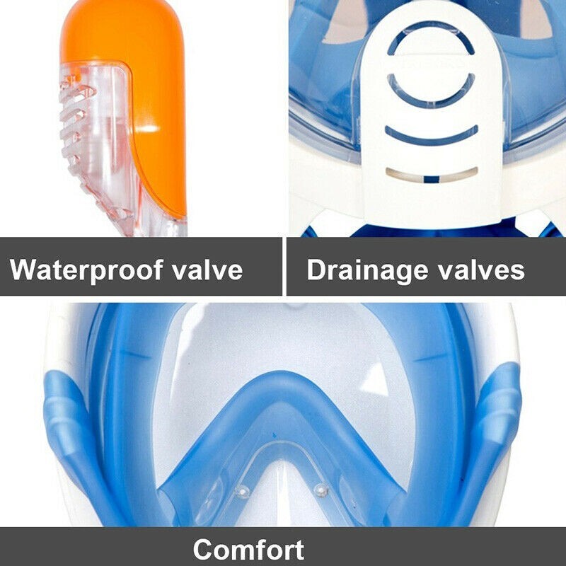 Full Face Snorkel Mask Diving Scuba Goggles Swimming Kids Adults Anti-Fog Swim