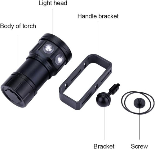 Diving Flashlight, 18000 Lumen IPX8 Waterproof Torch Scuba Dive…