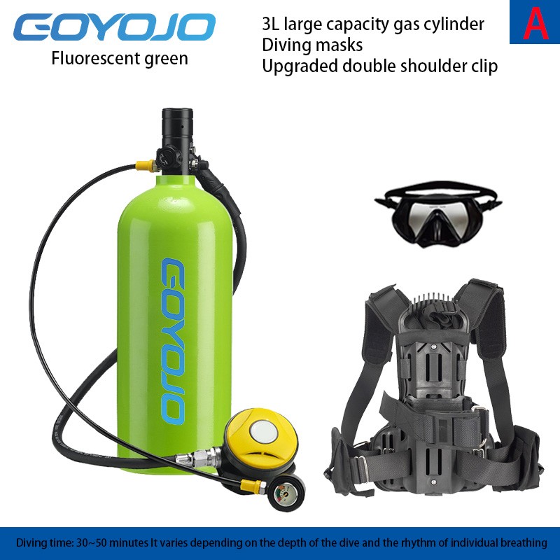 Scuba Diving Oxygen Tank 3L Cylinder Underwater Breather Air Tank Kit A Set Tank