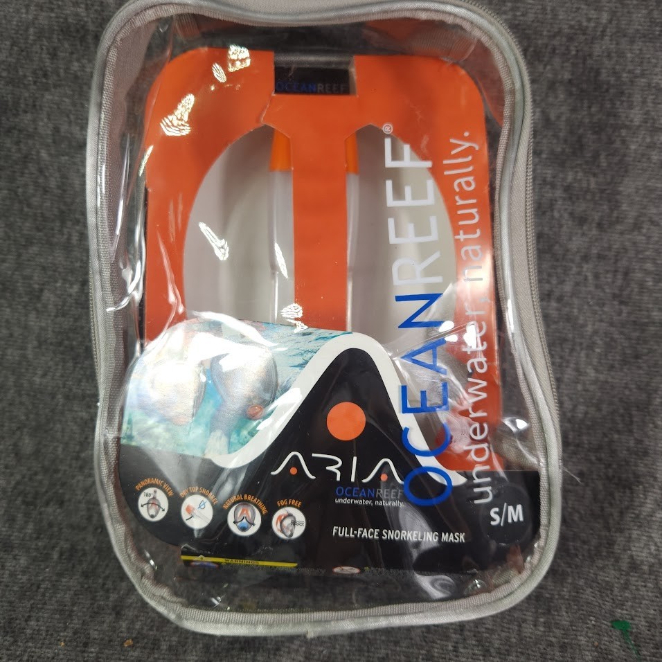 Ocean Reef Aria Full Face Snorkel Mask-Gray-S/M- Preowned