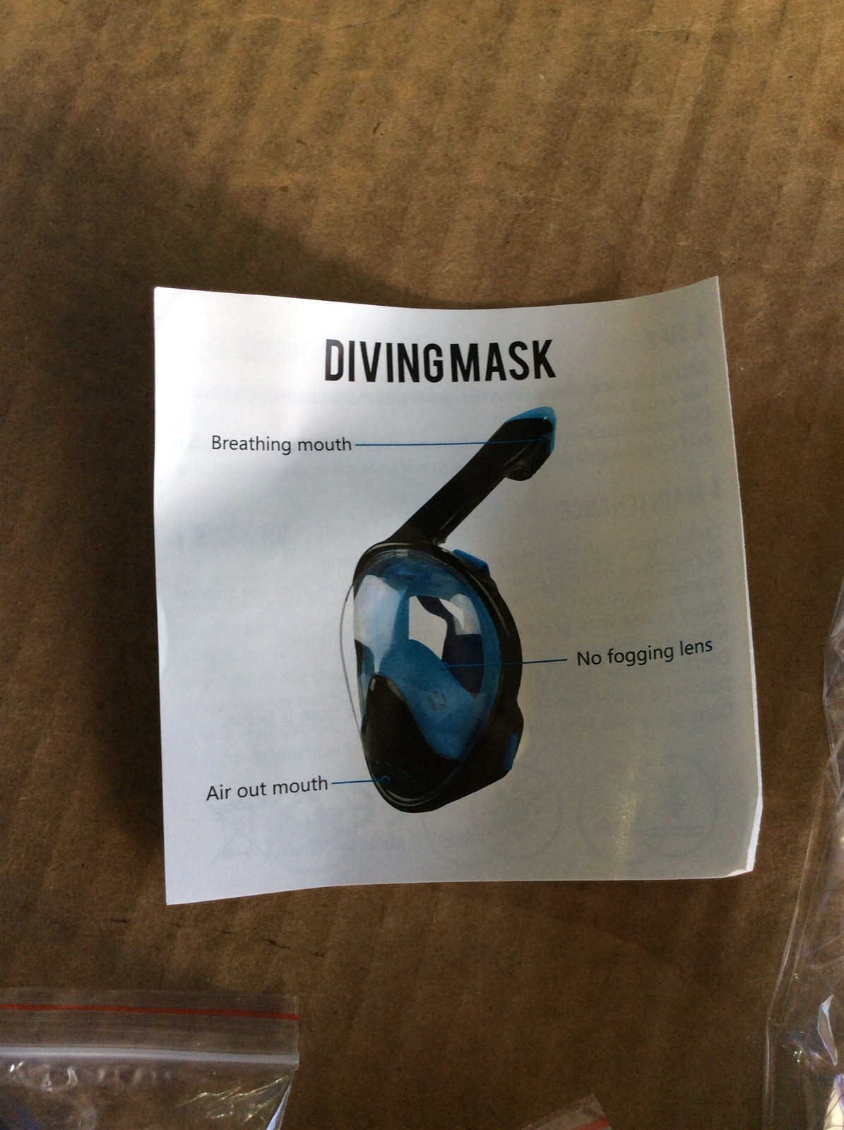 Full Face Snorkel Diving Mask XS – Blue Anti-Fog Swim Gear with Accessories