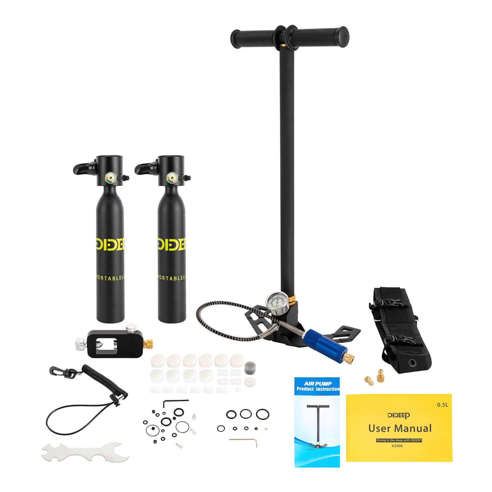 2 * Mini Scuba Tanks Scuba Diving Kit 0.5L Oxygen Tank W/ Scuba Conversion Head