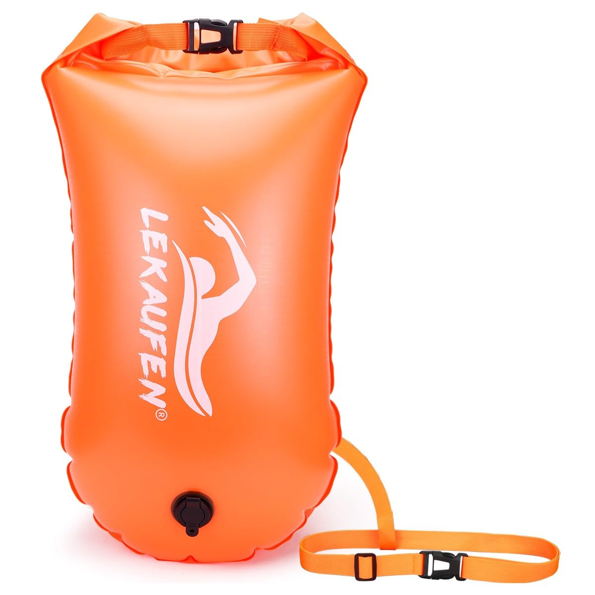 LeKaufen Swim Buoy for Open Water Swimmers – 28L Medium to Large, Orange