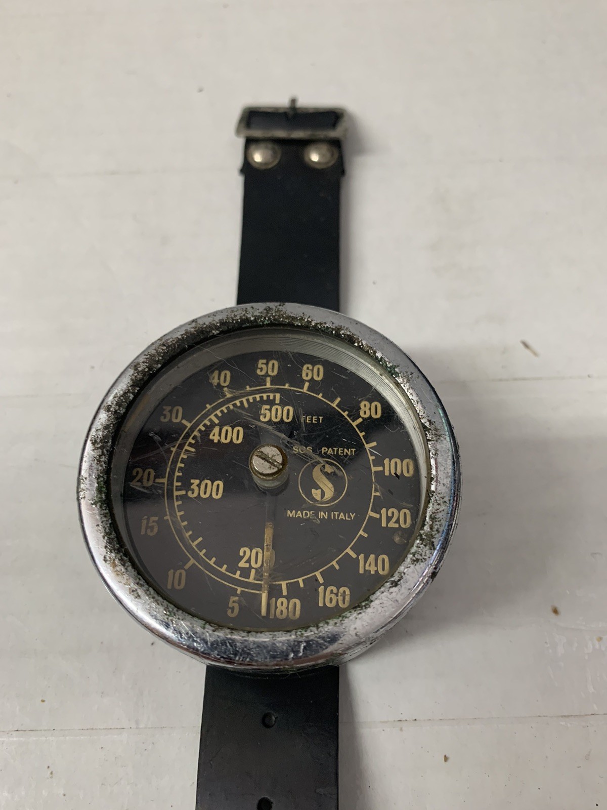 Vintage Scubapro Diver’s Wrist Depth Gauge 500 Feet Made in Italy SOS *Untested*