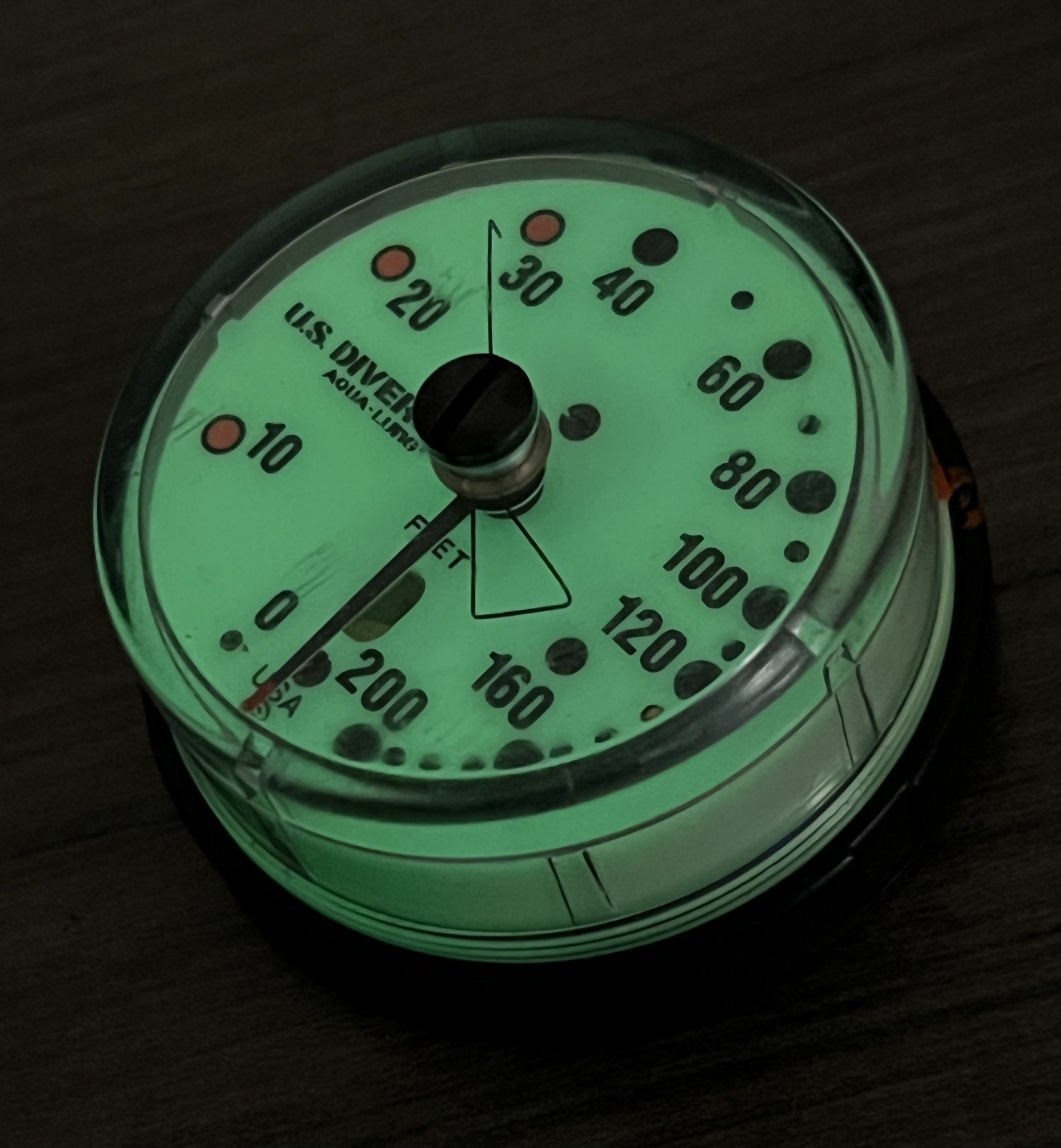 US Divers / Aqua Lung 200ft Depth Gauge Scuba Dive Puck Module + Max Depth Gauge