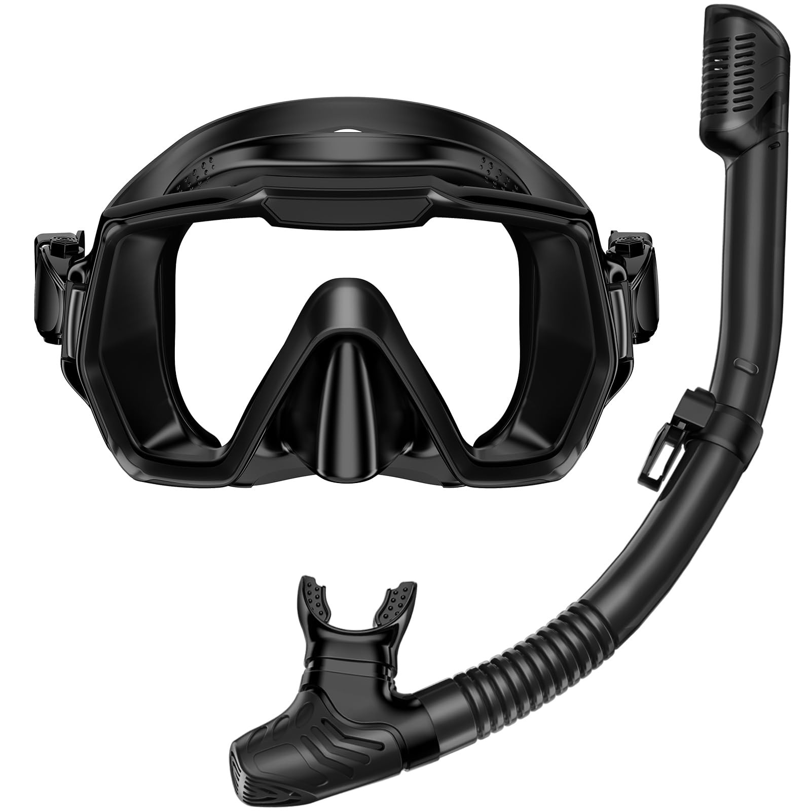 Snorkel Set Adults Snorkeling Gear Anti-Leak and Anti-Fog Tempered Glass Lens…