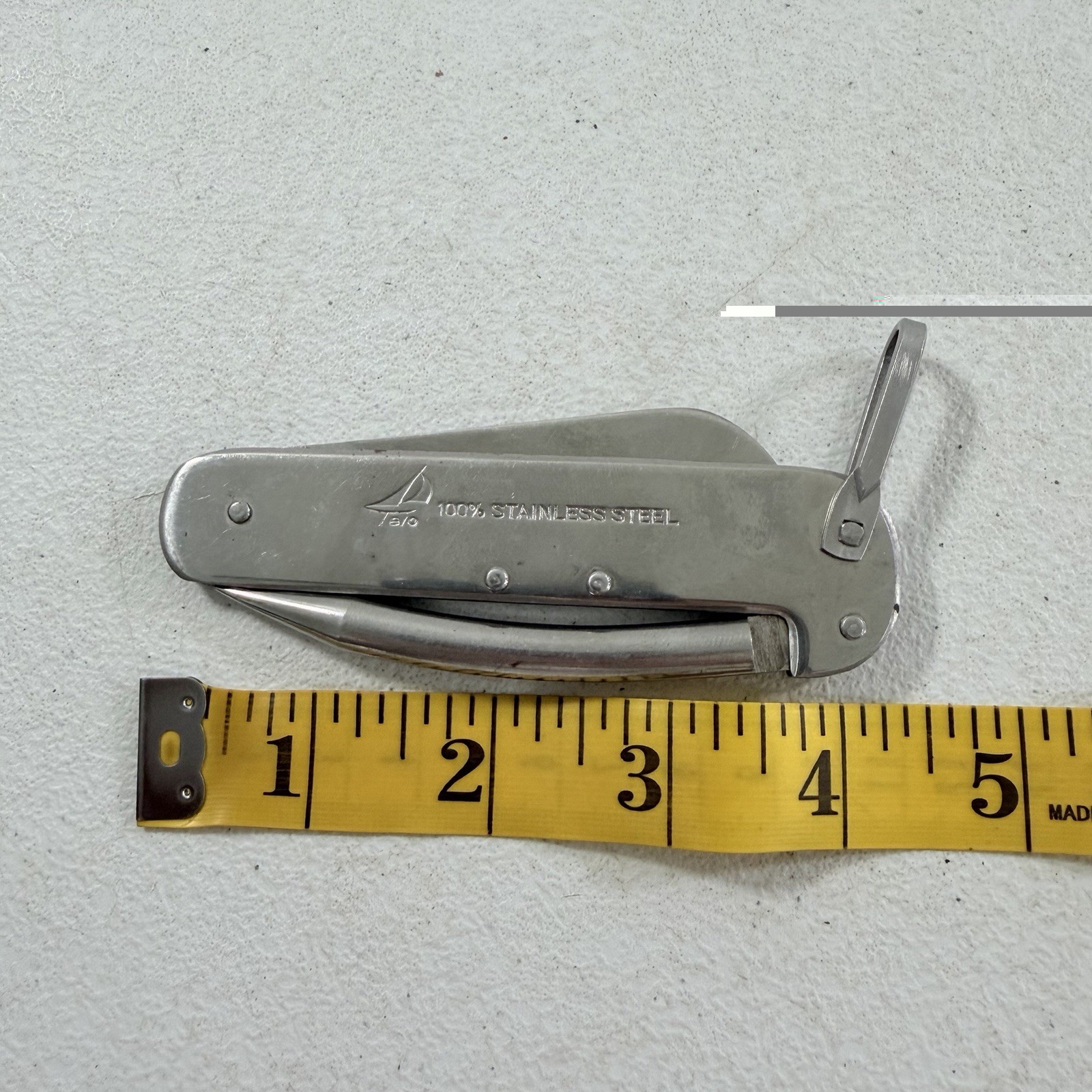 Vintage TELO 100% Stainless Steel Sailors Pocket Rigging Knife Marlinspike