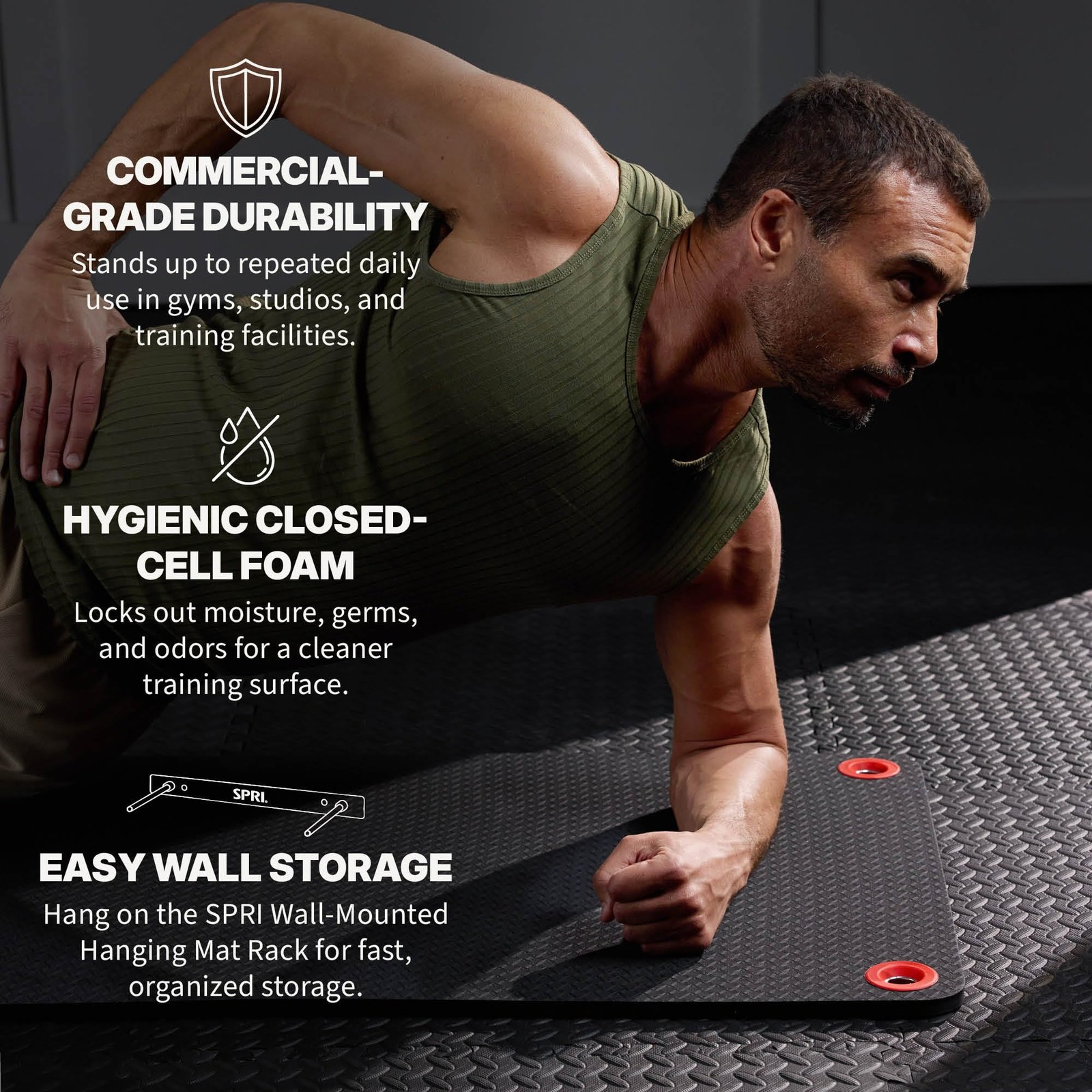 SPRI Hanging Exercise Mat, 56x23x5/8-Inch, 56″ L x 23″ W x 5/8″ (Black)