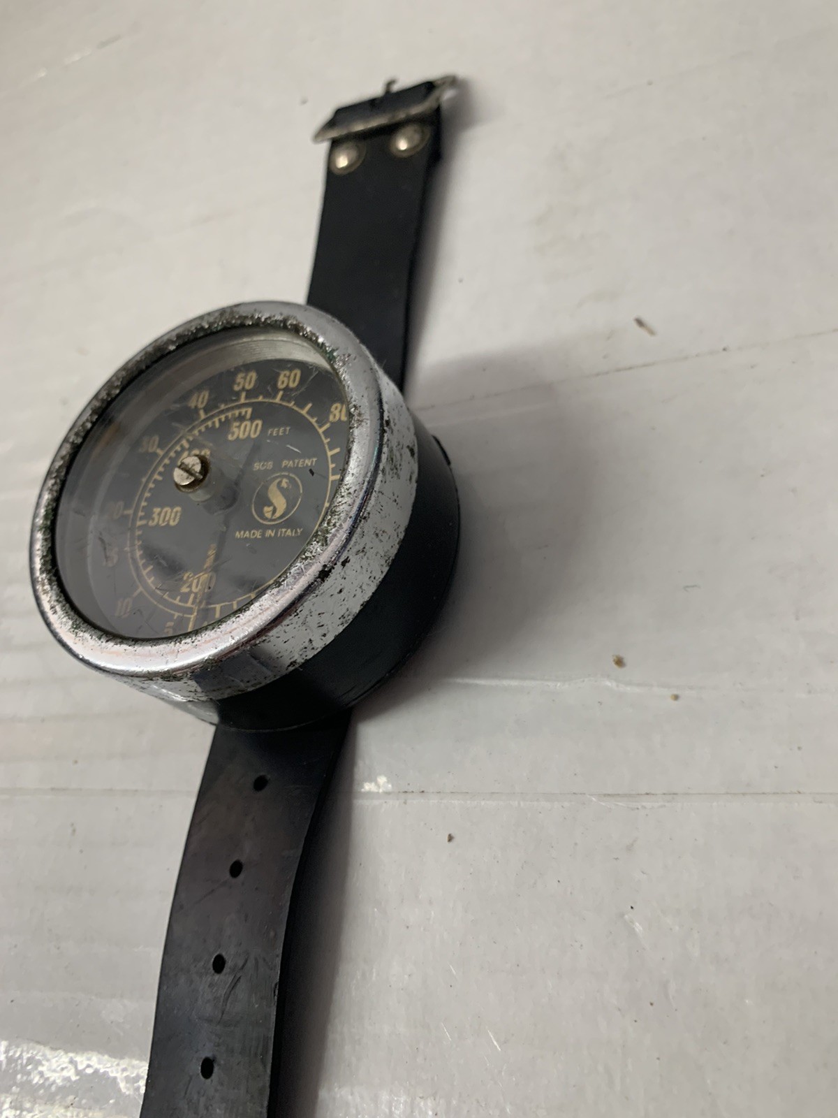 Vintage Scubapro Diver’s Wrist Depth Gauge 500 Feet Made in Italy SOS *Untested*