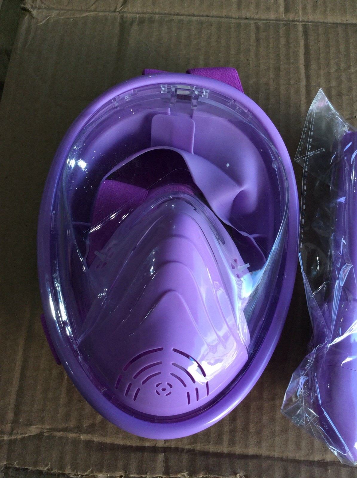 Full Face Snorkel Diving Mask XS – Purple Anti-Fog Swim Gear with Accessories