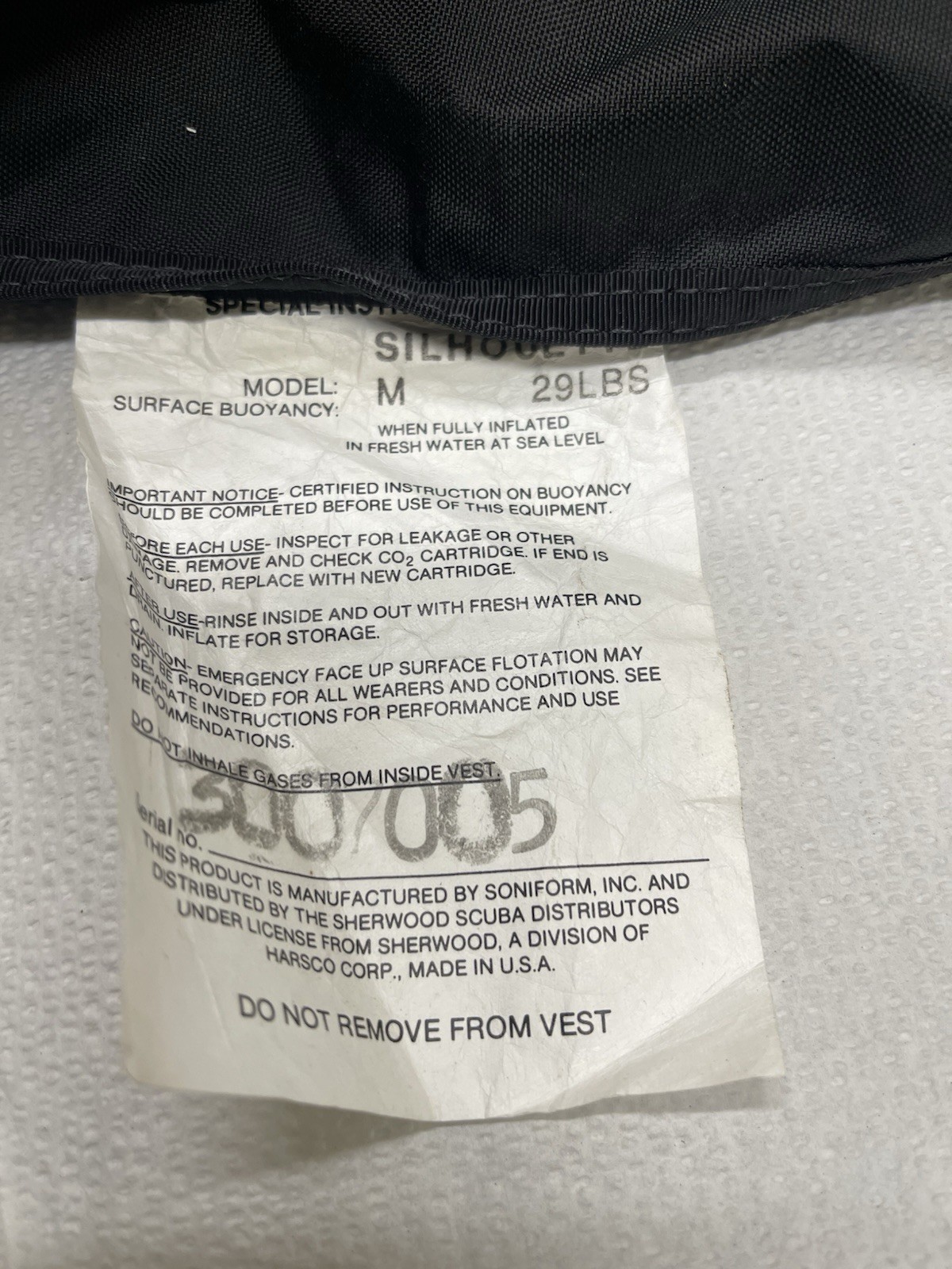 Sherwood Silhouette Buoyancy Compensator Scuba Vest BCD MED Medium – READ