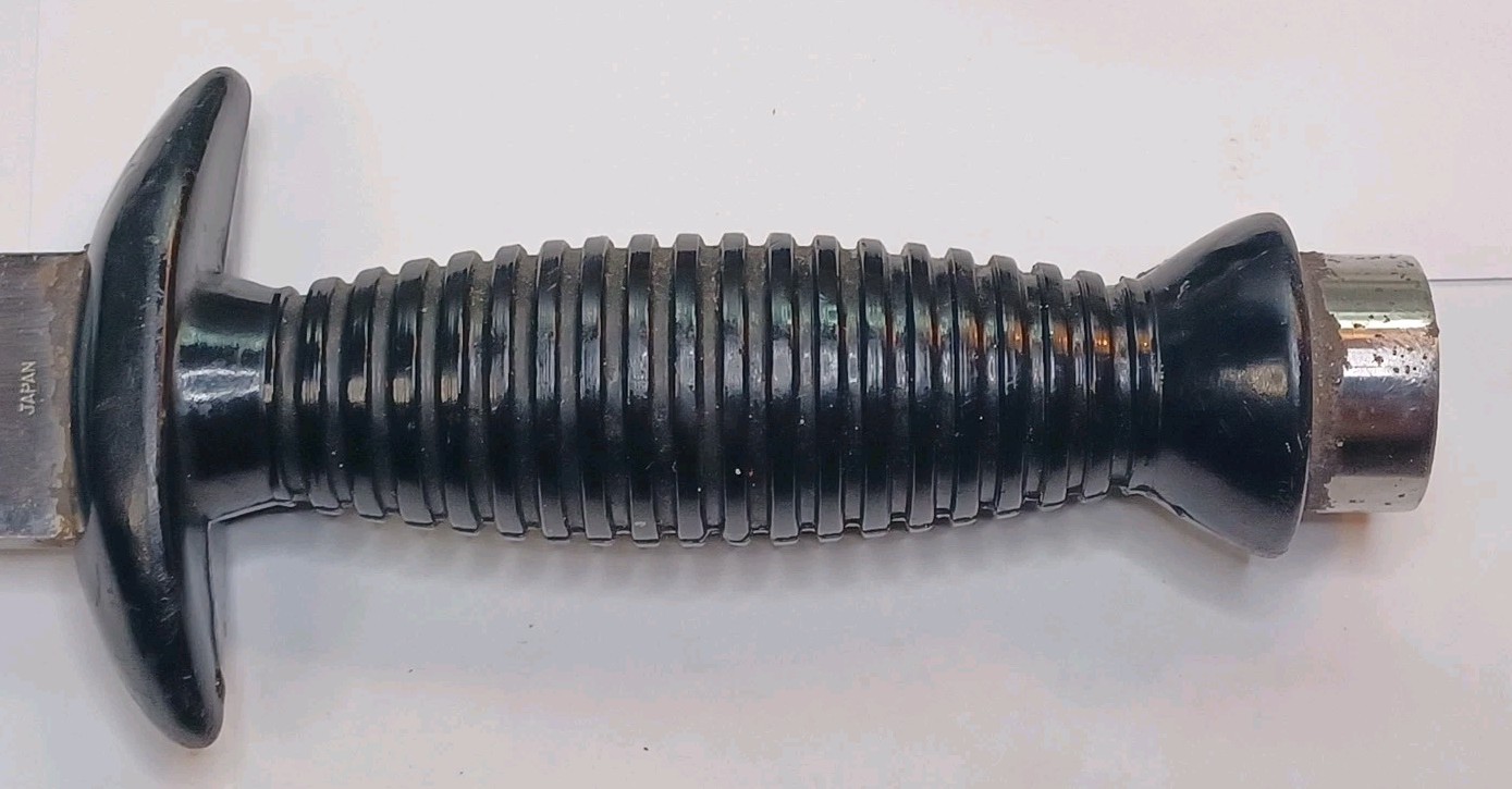 Vtg Eternal Dive Knife Partial Serrated W/ Sawback Teeth, And Sheath From Japan