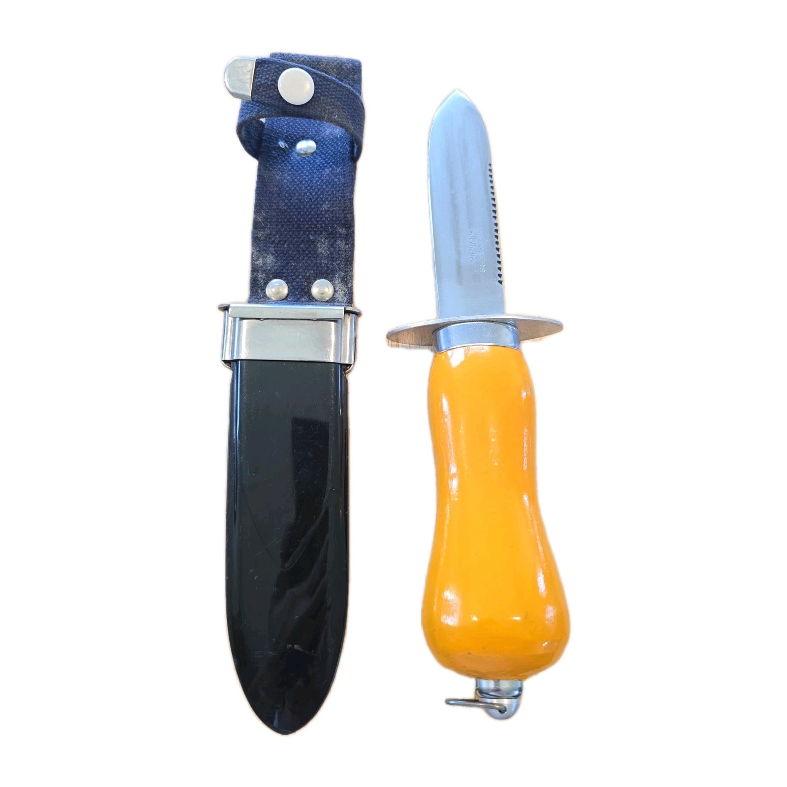 RARE U.S. DIVERS AQUASHARP DIVE KNIFE FLOATING EXCELLENT CONDITION WITH SHEATH