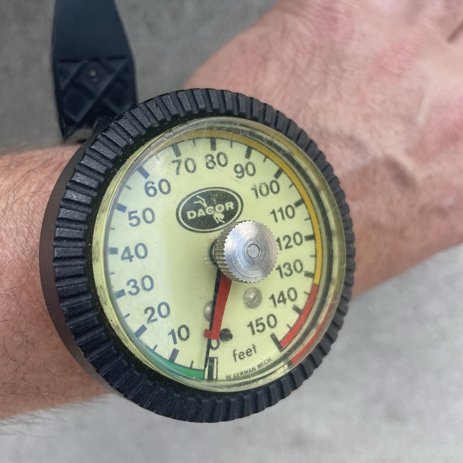 Vintage Dacor Wrist 150 ft Depth Gauge Scuba Skin Diving